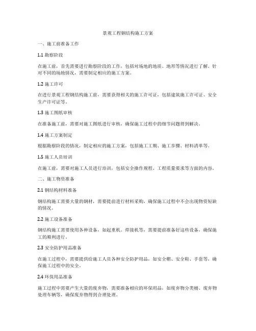 景观工程钢结构施工方案