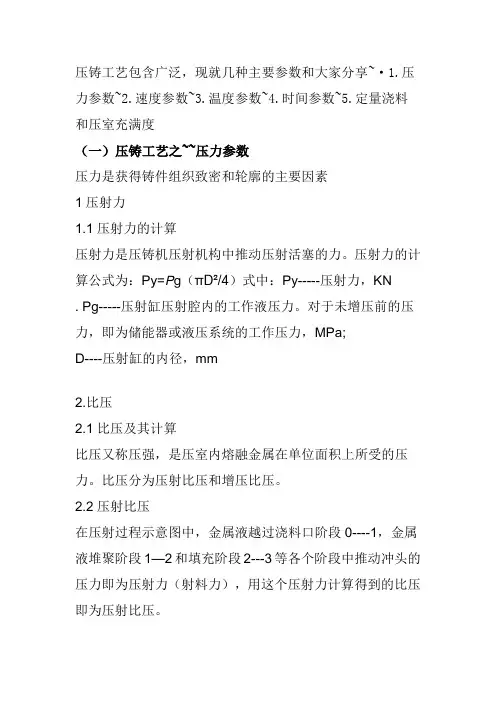 压铸工艺包含广泛