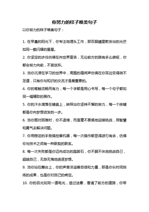 你努力的样子唯美句子