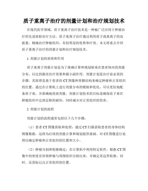 质子重离子治疗的剂量计划和治疗规划技术
