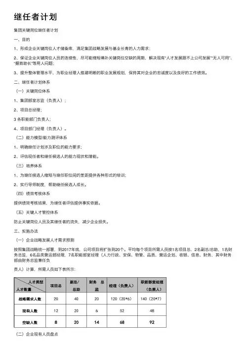 继任者计划——精选推荐