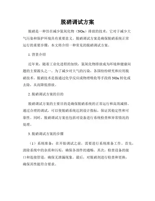 脱硝调试方案