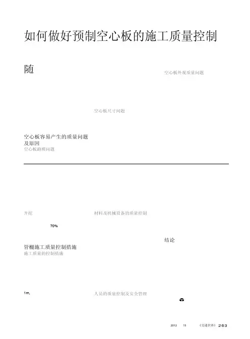 如何做好预制空心板的施工质量控制