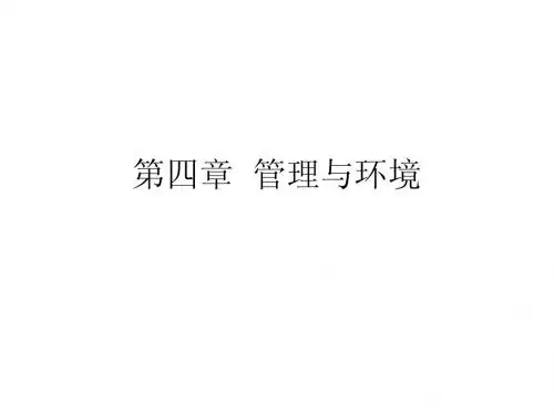 管理学原理第四章  管理与环境