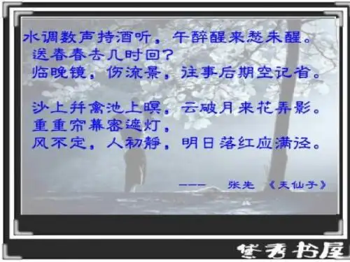 北宋词天仙子注释译文赏析【张先】