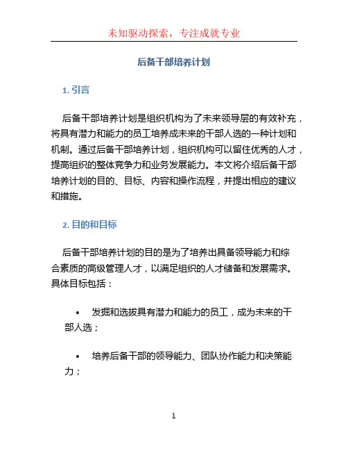 后备干部培养计划