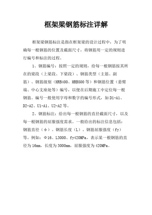 框架梁钢筋标注详解