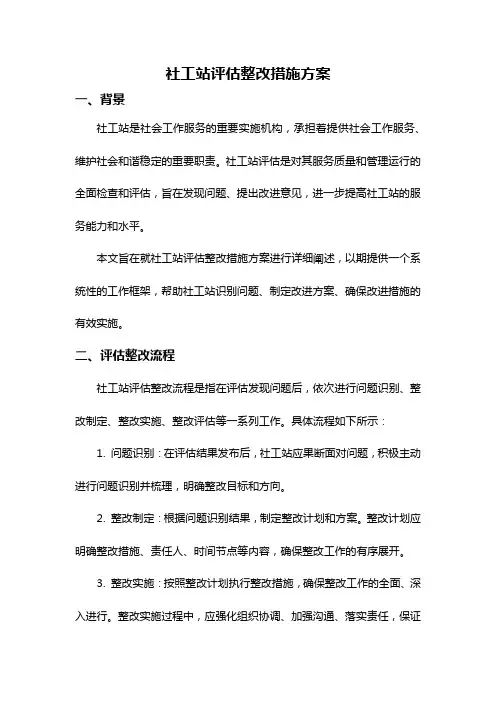 社工站评估整改措施方案