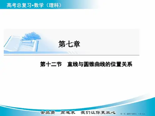 2015届高考数学基础知识总复习精讲课件：第7章 第12节 直线与圆锥曲线的位置关系