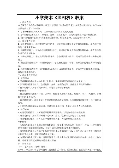 小学美术《照相机》教案