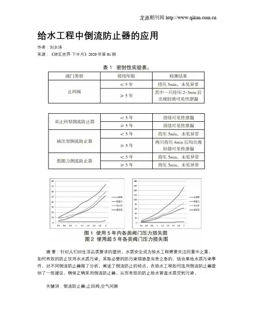 给水工程中倒流防止器的应用