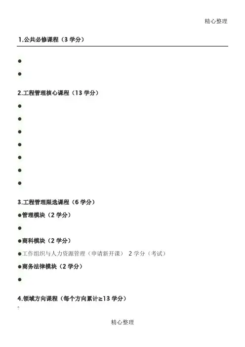 清华大学MEM专业方向