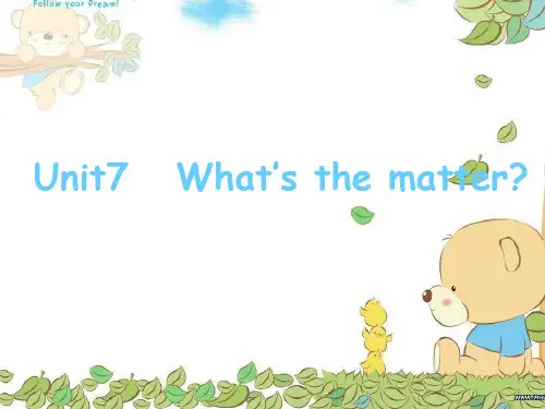 牛津译林版四年级英语下册 Unit7 What's the matter课件4