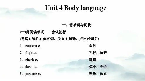 高中英语人教版课本同步课件：Unit4  Body language 必修4