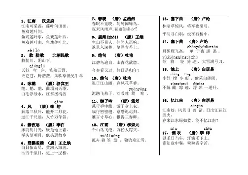 小学生必背古诗300首