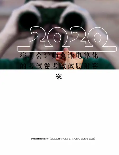 注册会计师会计电算化的考试卷考试试题附答案