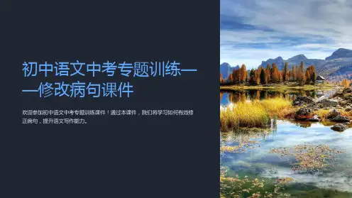 初中语文中考专题训练——修改病句课件