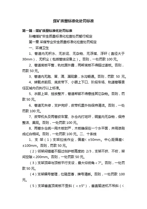煤矿质量标准化处罚标准