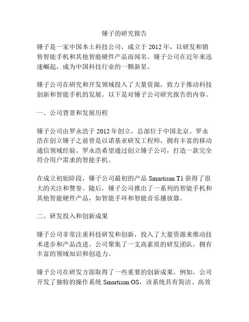 锤子的研究报告