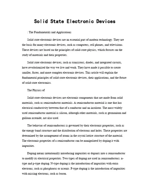 Solid State Electronic Devices
