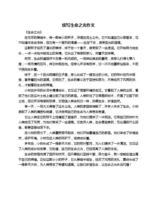 续写生命之光作文