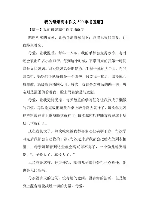 我的母亲高中作文500字【五篇】
