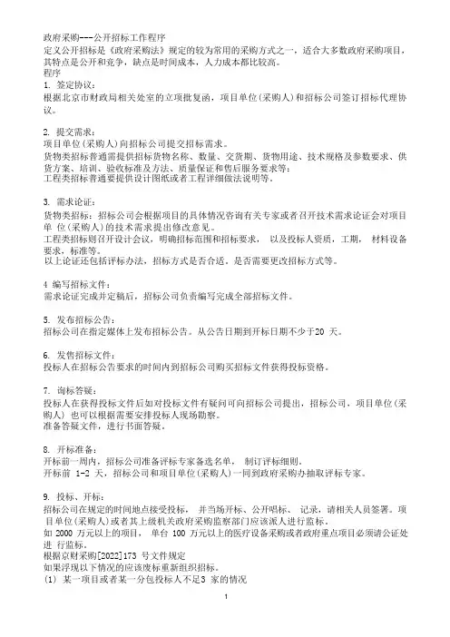 政府采购招标程序