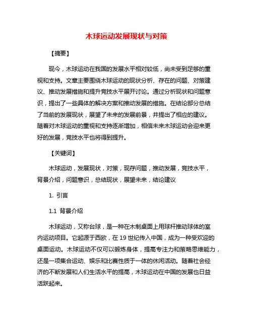木球运动发展现状与对策