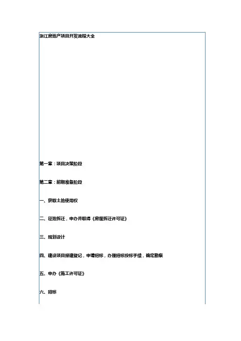 浙江房地产项目开发流程大全
