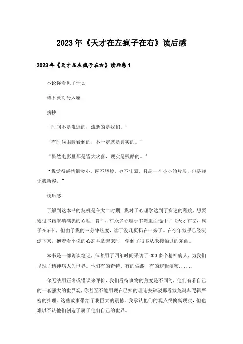 2023年《天才在左疯子在右》读后感_1