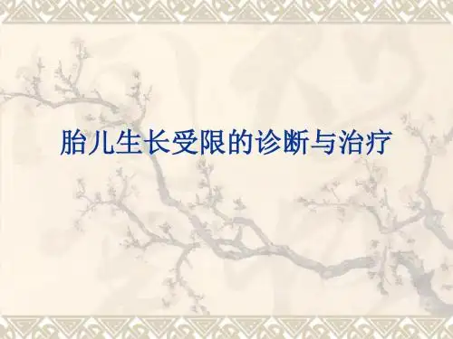 胎儿生长受限的诊断与治疗