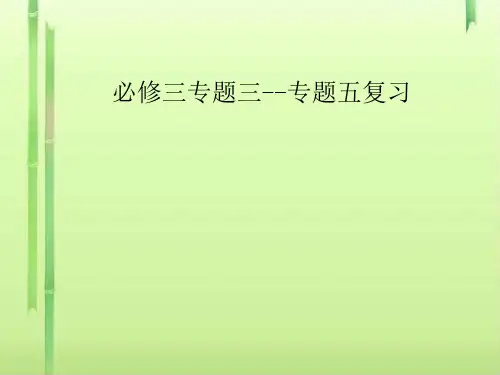 人教课标版历史必修三专题三至专题五复习PPT课件 人教课标版