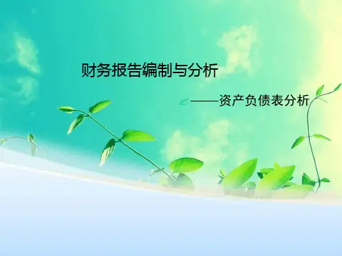 财务报告分析-资产负债表分析精选全文