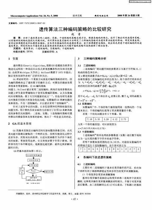 遗传算法三种编码策略的比较研究