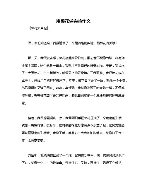 用棉花做实验作文