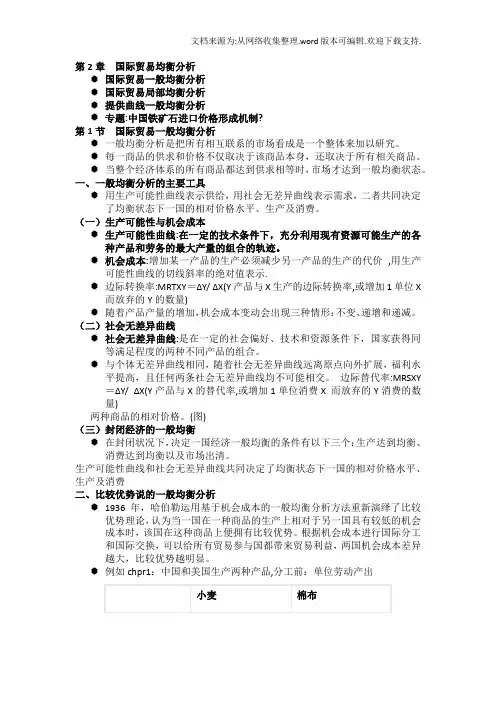 国际贸易均衡分析