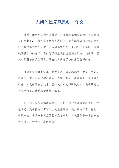 人间何处无风景初一作文