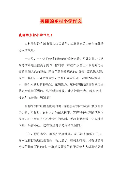 美丽的乡村小学作文(多篇)