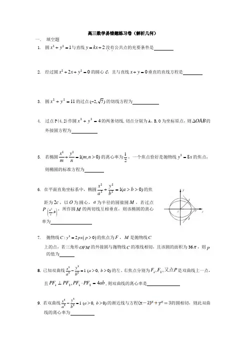 易错题(解析几何)