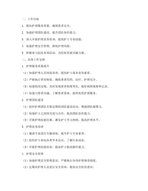 医院护士二月工作计划