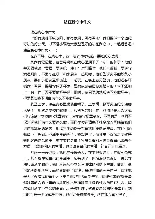 法在我心中作文