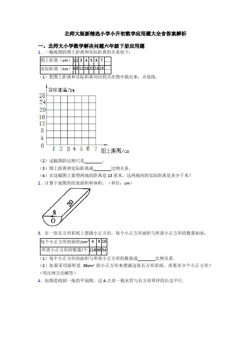 北师大版新精选小学小升初数学应用题大全含答案解析