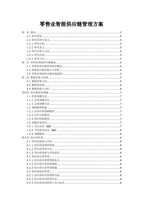 零售业智能供应链管理方案