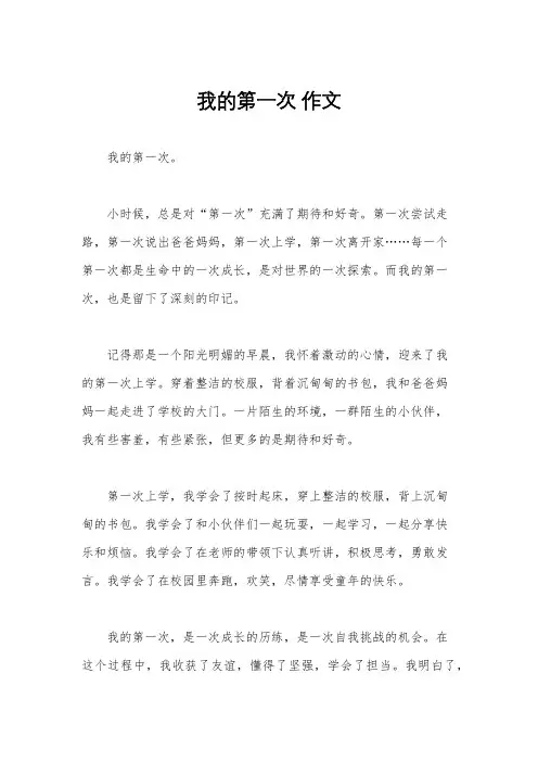 我的第一次 作文