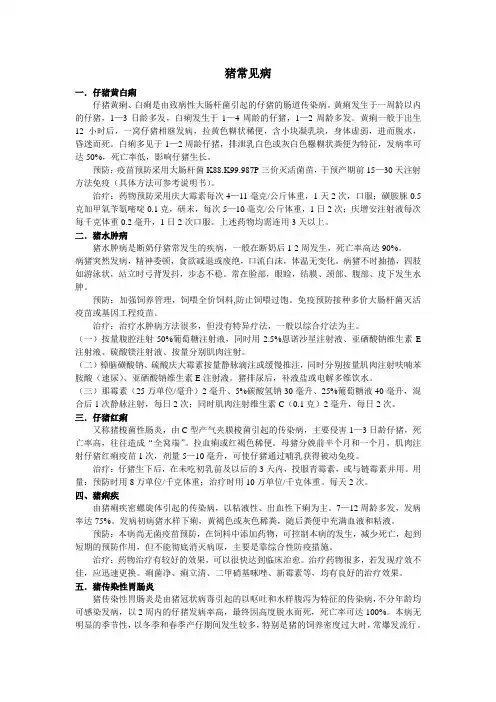 猪常见病