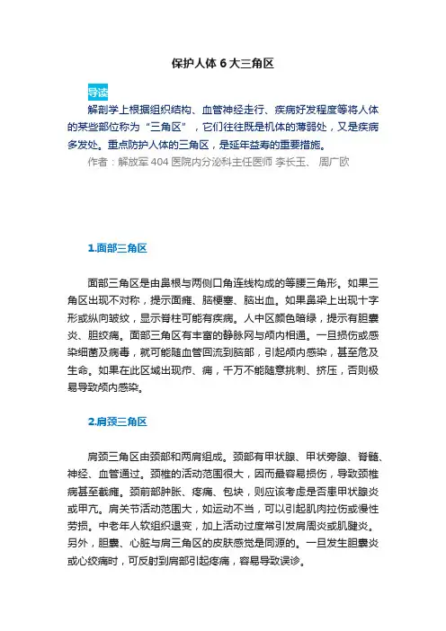 保护人体6大三角区