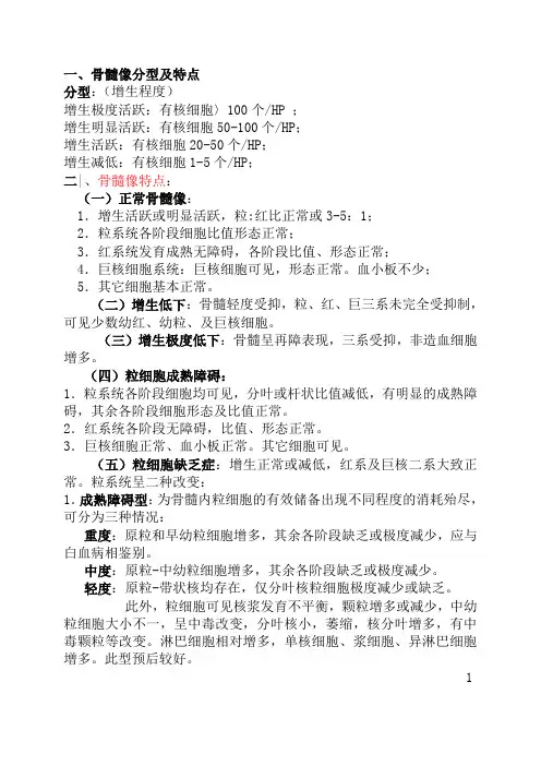 骨髓像分型及特点2