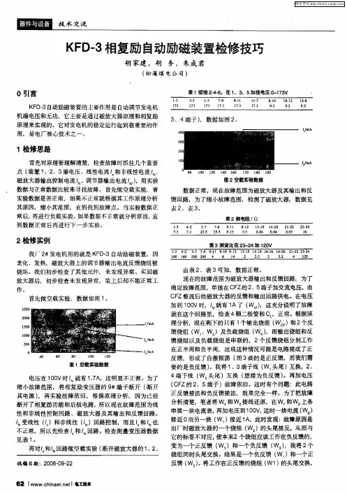 KFD-3相复励自动励磁装置检修技巧