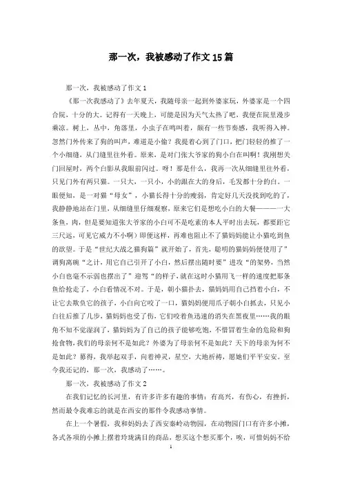 那一次-我被感动了作文15篇