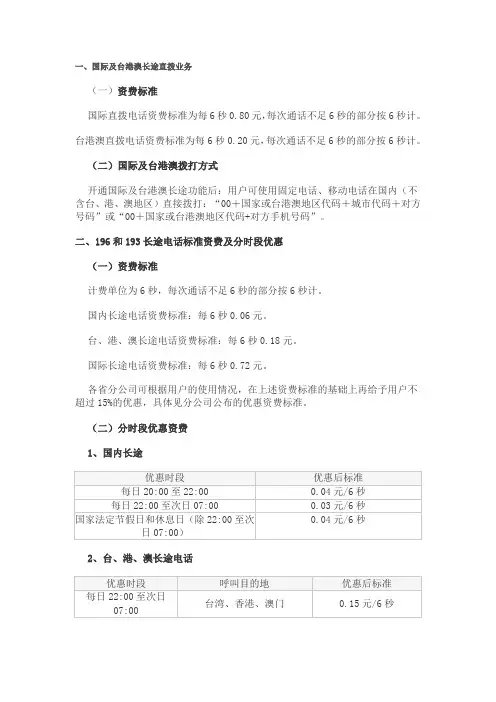 通信资费